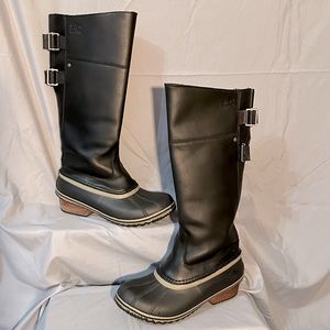 Sorel Slimpack Tall Riding Boots, black, size 8